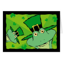 Tarjeta de felicitación divertida de las ranas del