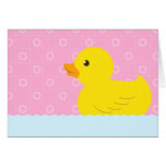 Tarjeta de felicitación ducky de goma
