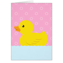 Tarjeta de felicitación ducky de goma