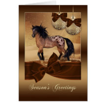 Tarjeta de felicitación equina del día de fiesta d