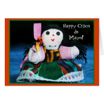 Tarjeta de felicitación feliz de la muñeca de Cinc
