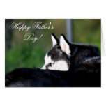 Tarjeta de felicitación feliz del husky siberiano 
