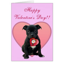 Tarjeta de felicitación feliz del perrito de Pitbu