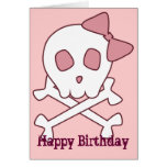 Tarjeta de felicitación femenina del cráneo