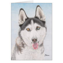 Tarjeta de felicitación Fiesta-Observada del husky