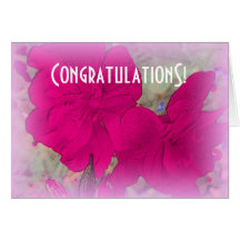 Tarjeta de felicitación floral de la enhorabuena