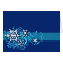 Tarjeta de felicitación floral del copo de nieve d