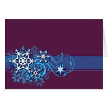 Tarjeta de felicitación floral del copo de nieve d