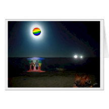 Tarjeta de felicitación gay de la luna