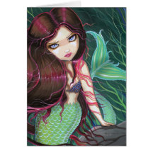 Tarjeta de felicitación grande gótica de la sirena