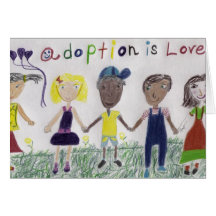 Tarjeta de felicitación - la adopción es amor