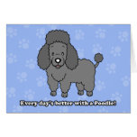 Tarjeta de felicitación linda del caniche del perr