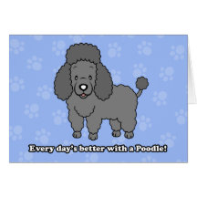 Tarjeta de felicitación linda del caniche del perr