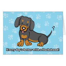 Tarjeta de felicitación linda del Dachshund del pe