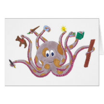Tarjeta de felicitación manchada del pulpo