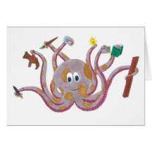Tarjeta de felicitación manchada del pulpo