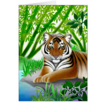Tarjeta de felicitación pacífica del tigre