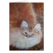 Tarjeta de felicitación - pintura del arte del gat