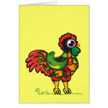 Tarjeta de felicitación portuguesa del gallo
