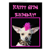 Tarjeta de felicitación punky de la 65.a chihuahua