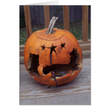 Tarjeta de felicitación putrefacta de la calabaza
