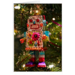 Tarjeta de felicitación retra del robot