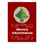 tarjeta de felicitación roja del árbol de navidad 