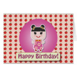 Tarjeta de felicitación rosada de Alicia del carro