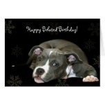 Tarjeta de felicitación tardía feliz del perrito d