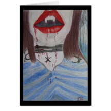 Tarjeta de felicitación - vampiro/dibujo gótico de