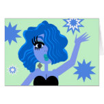 Tarjeta de felicitaciones azul de la diva
