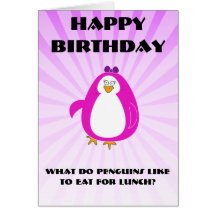 Tarjeta de felicitaciones de Srta. Penguin