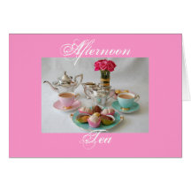 Tarjeta de felicitaciones del té de tarde