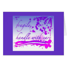 tarjeta de felicitaciones frágil - azul/púrpura