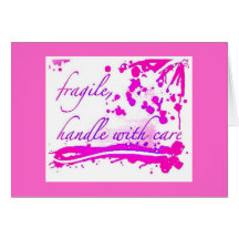 tarjeta de felicitaciones frágil - rosa