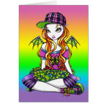 Tarjeta de hadas del arte del arco iris del Punky 