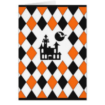 Tarjeta de Halloween de la casa encantada
