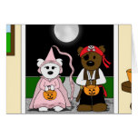 Tarjeta de Halloween de la "princesa y del pirata"