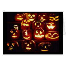 Tarjeta de Halloween de las expresiones de la cala