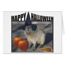 Tarjeta de Halloween del Capybara