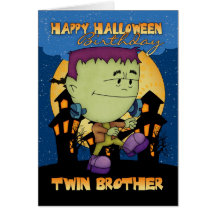 tarjeta de Halloween del cumpleaños del hermano ge