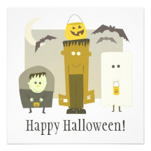 Tarjeta de Halloween del truco o de la invitación