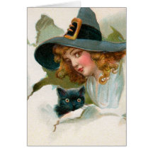 Tarjeta de Halloween del vintage