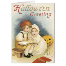 Tarjeta de Halloween del vintage