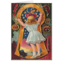 Tarjeta de Halloween del vintage