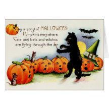 Tarjeta de Halloween del vintage