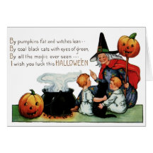Tarjeta de Halloween del vintage