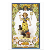Tarjeta de Halloween del vintage Tarjetas Postales