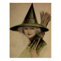 Tarjeta de Halloween del vintage Tarjetas Postales