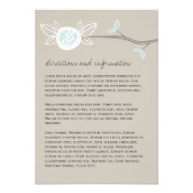 Tarjeta de información caprichosa de la rama de ár invitacion personalizada